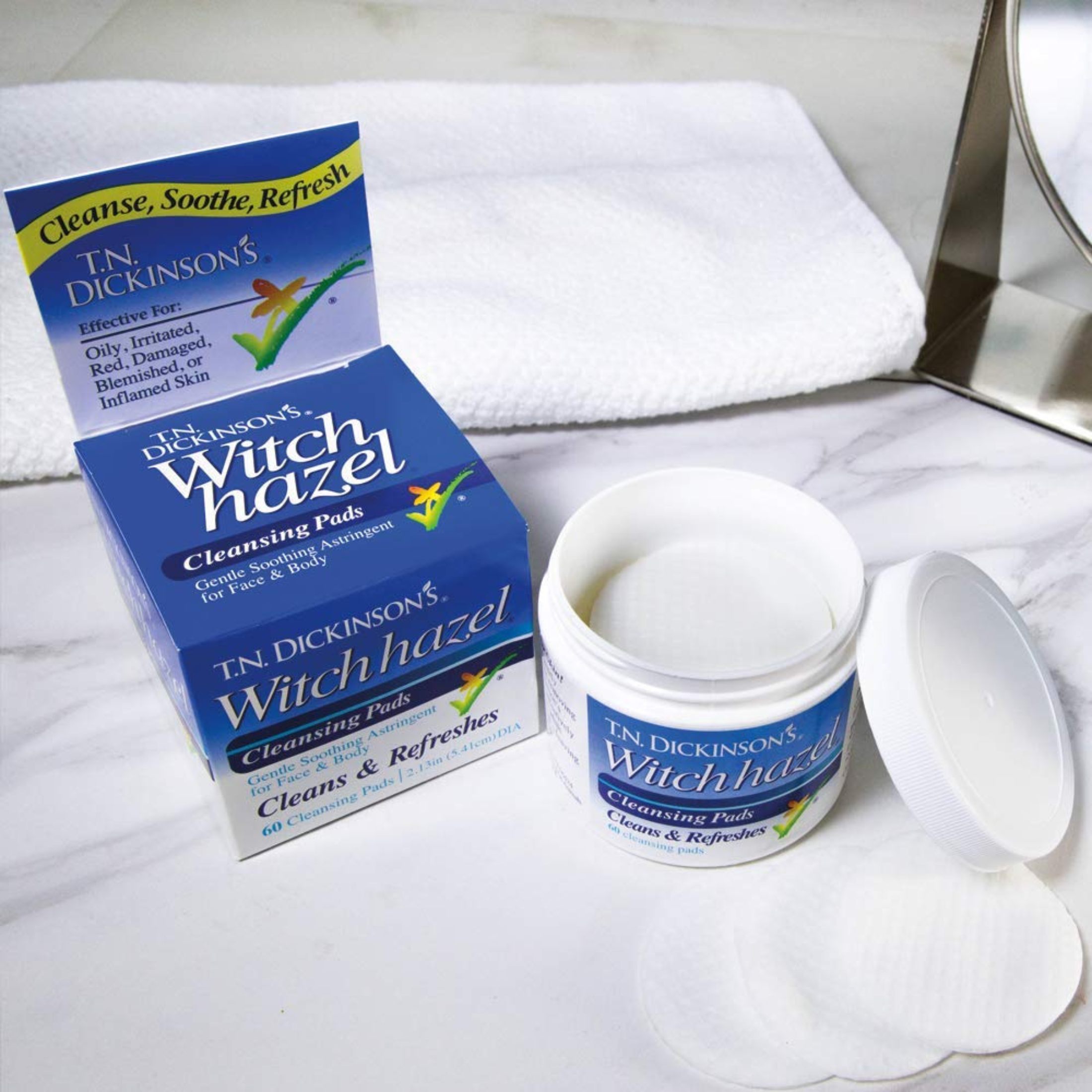 T.N. Dickinson's Brands, Witch Hazel Cleansing Pads, 60 Pads