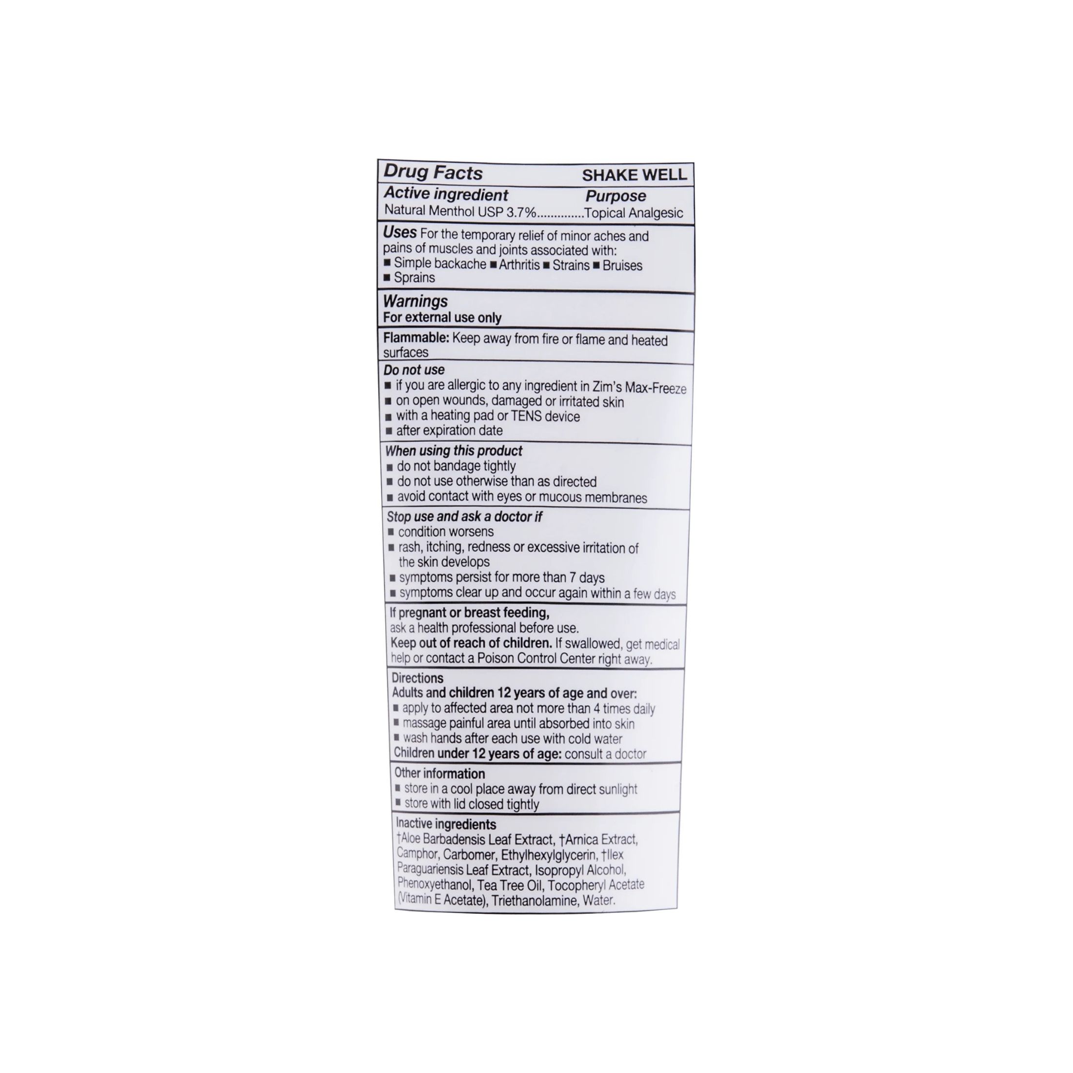 Zim's Max Freeze Maximum Pain Relief Gel