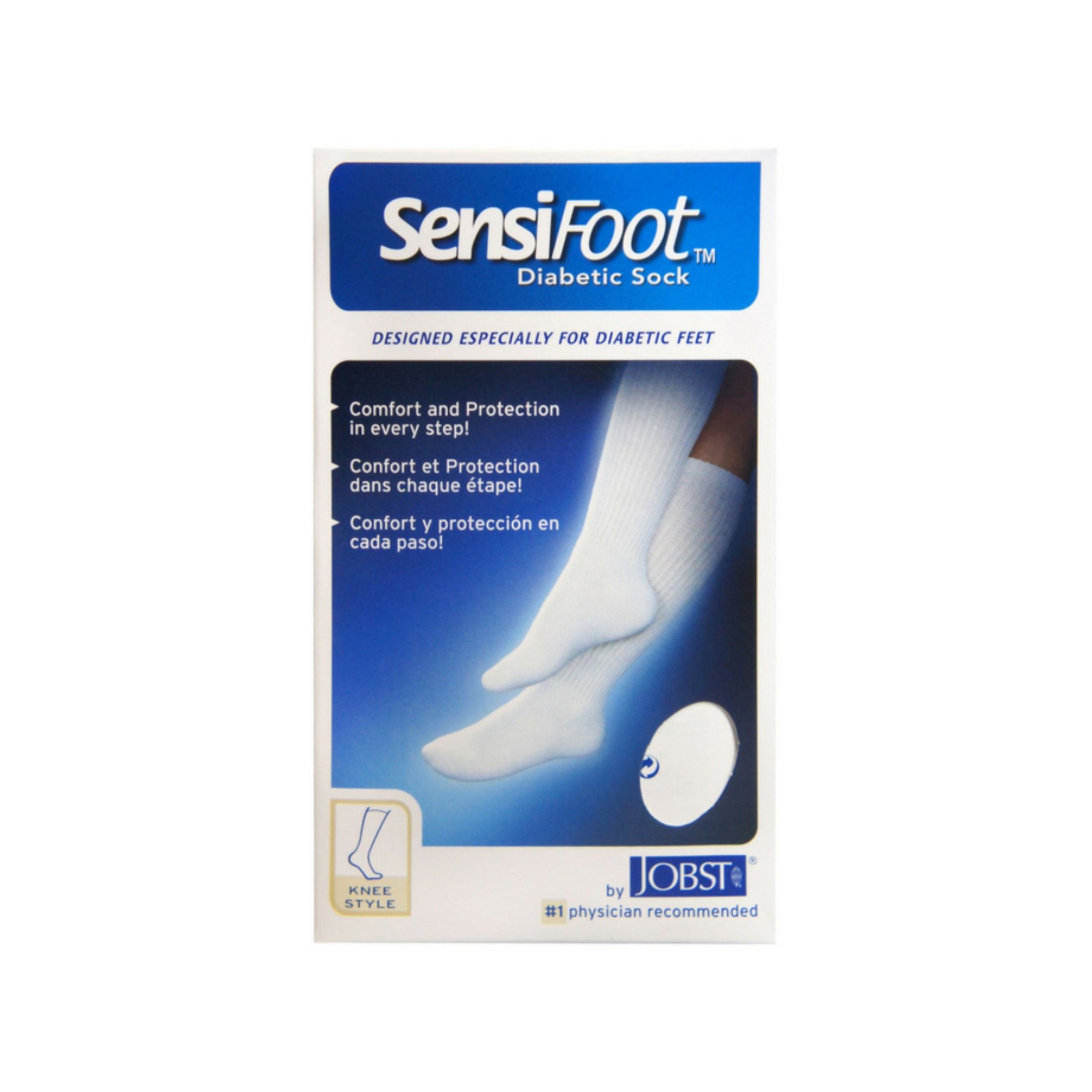 Jobst Sensifoot Knee High Socks White Large 1 Pair