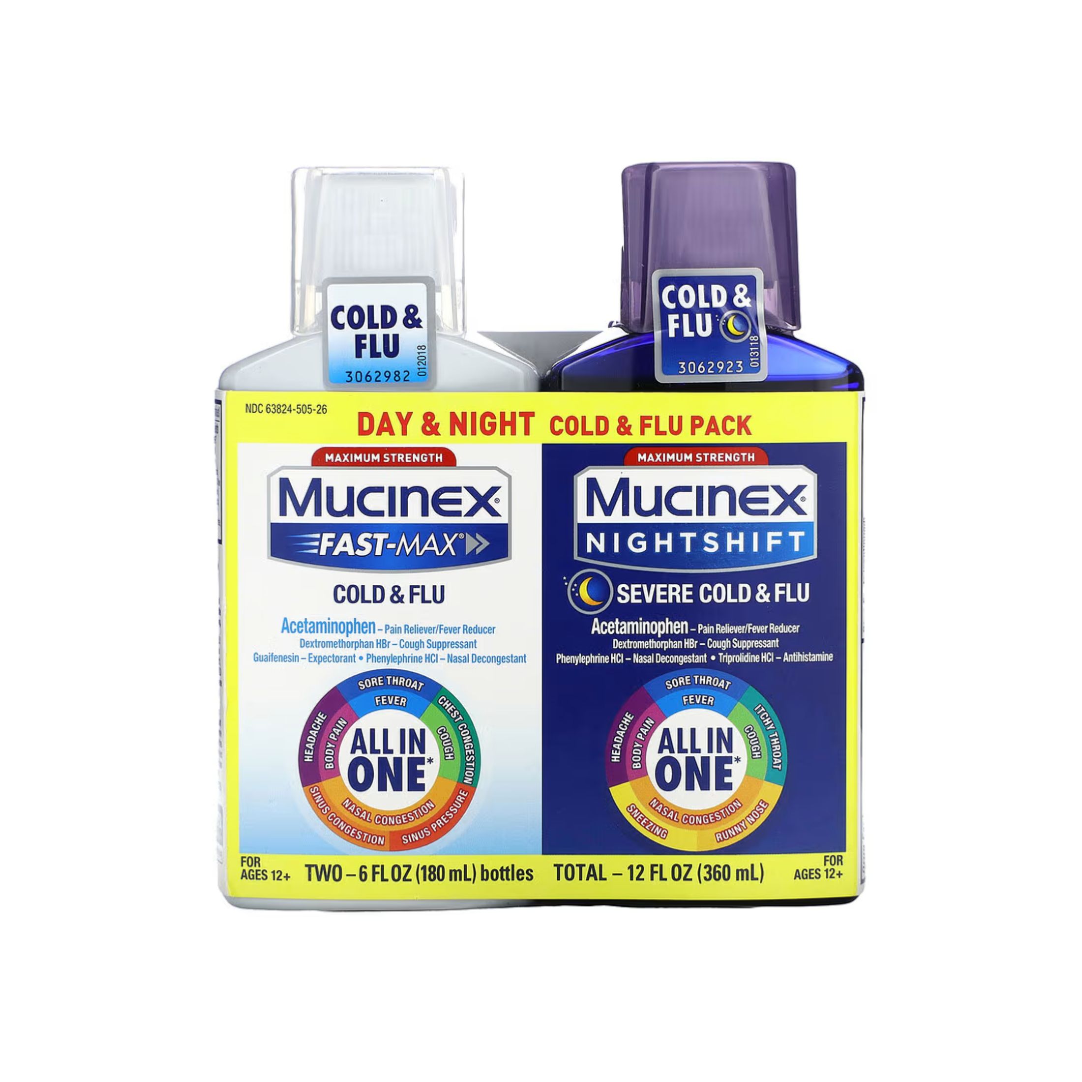 Mucinex Cold & Flu Pack, Day & Night, Maximum Strength