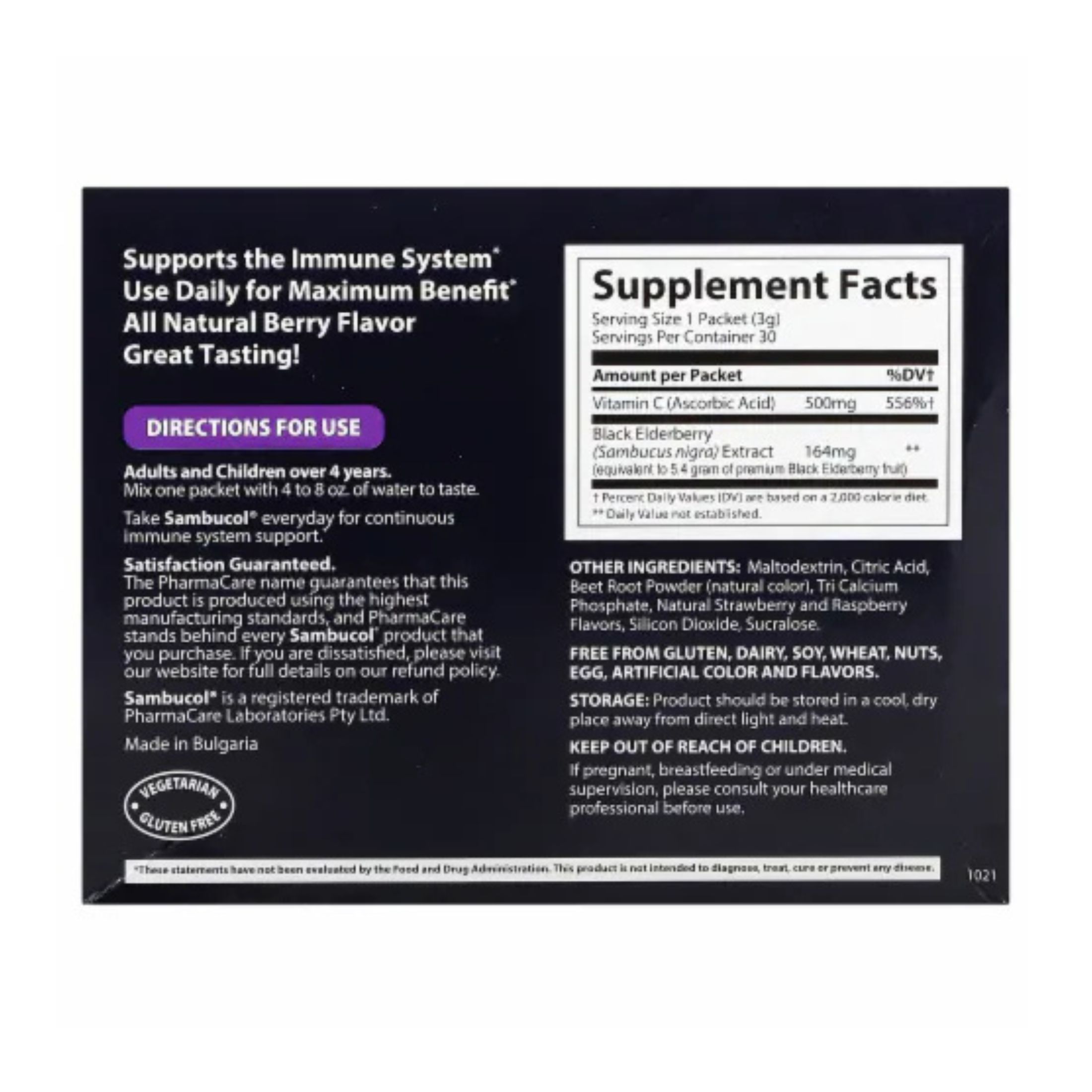 Sambucol Daily Immune Drink Powder, Black Elderberry