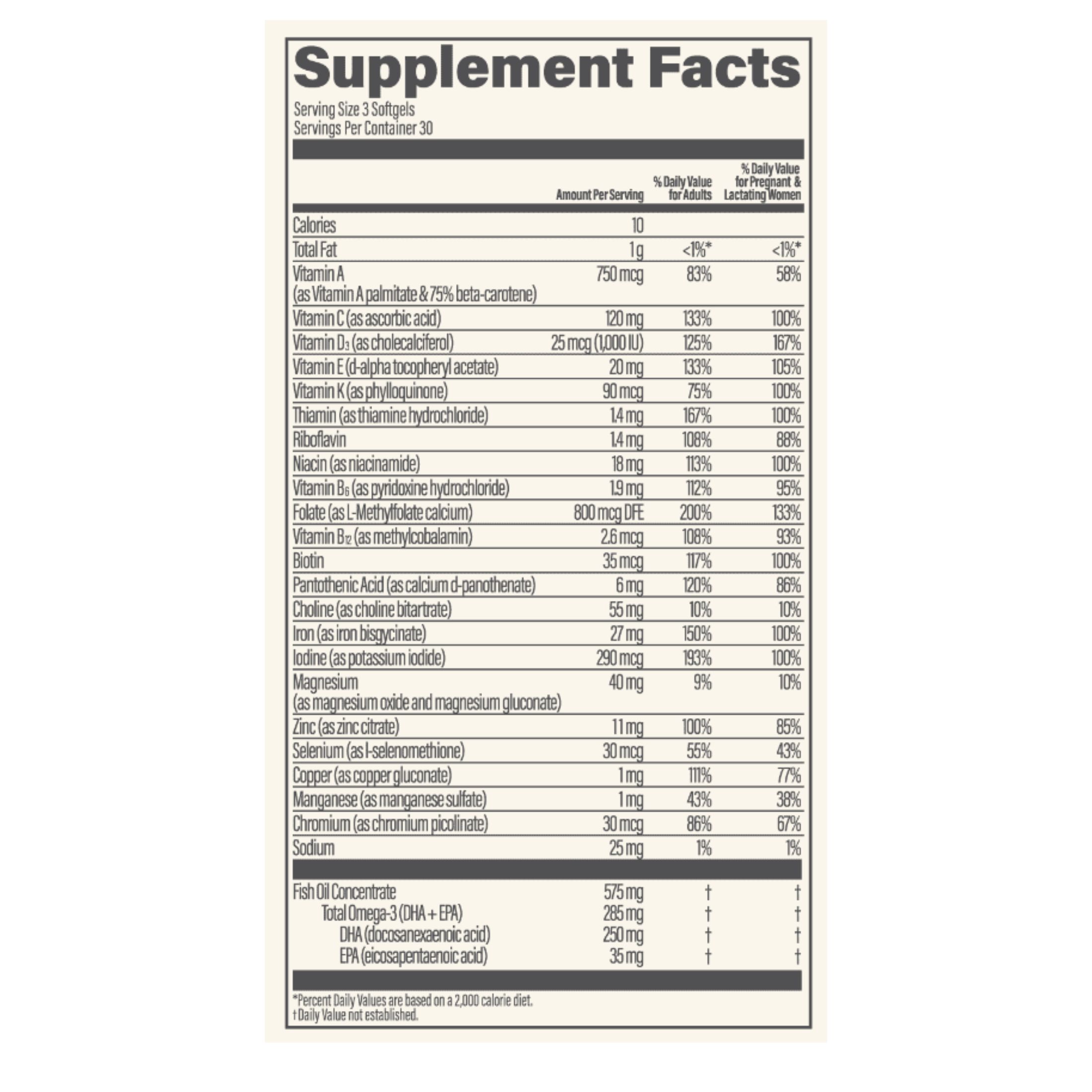 UpSpring Prenatal Complete Multivitamin For Women With Active Folate, 90 Softgels