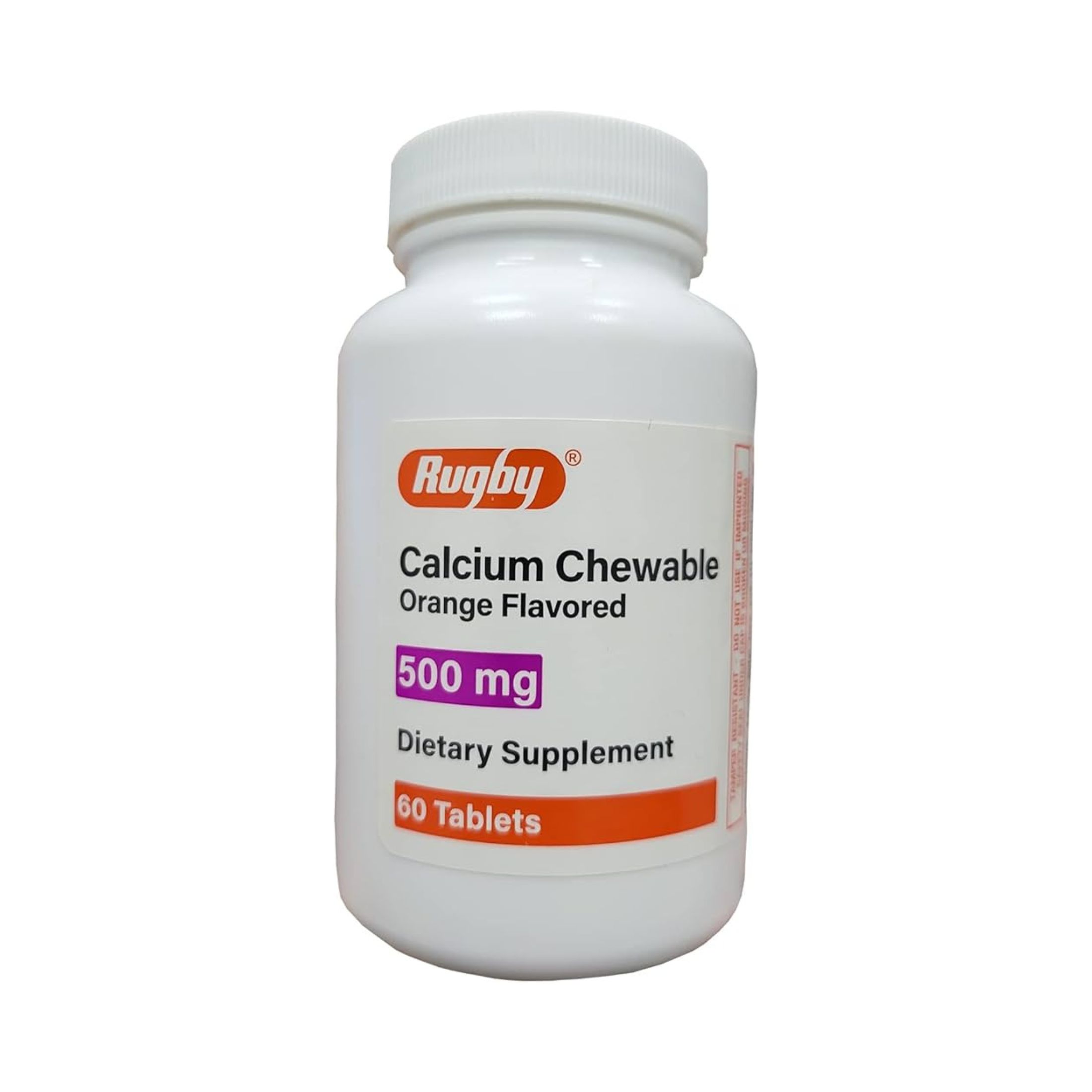 Rugby Calcium Chewable 500 Mg, Orange Flavored 60 Tablets 880681089002VL