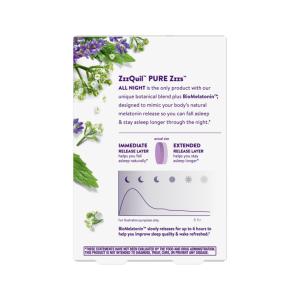 Vicks ZzzQuil PURE Zzzs All Night Extended Release Melatonin Sleep Aid Tablets