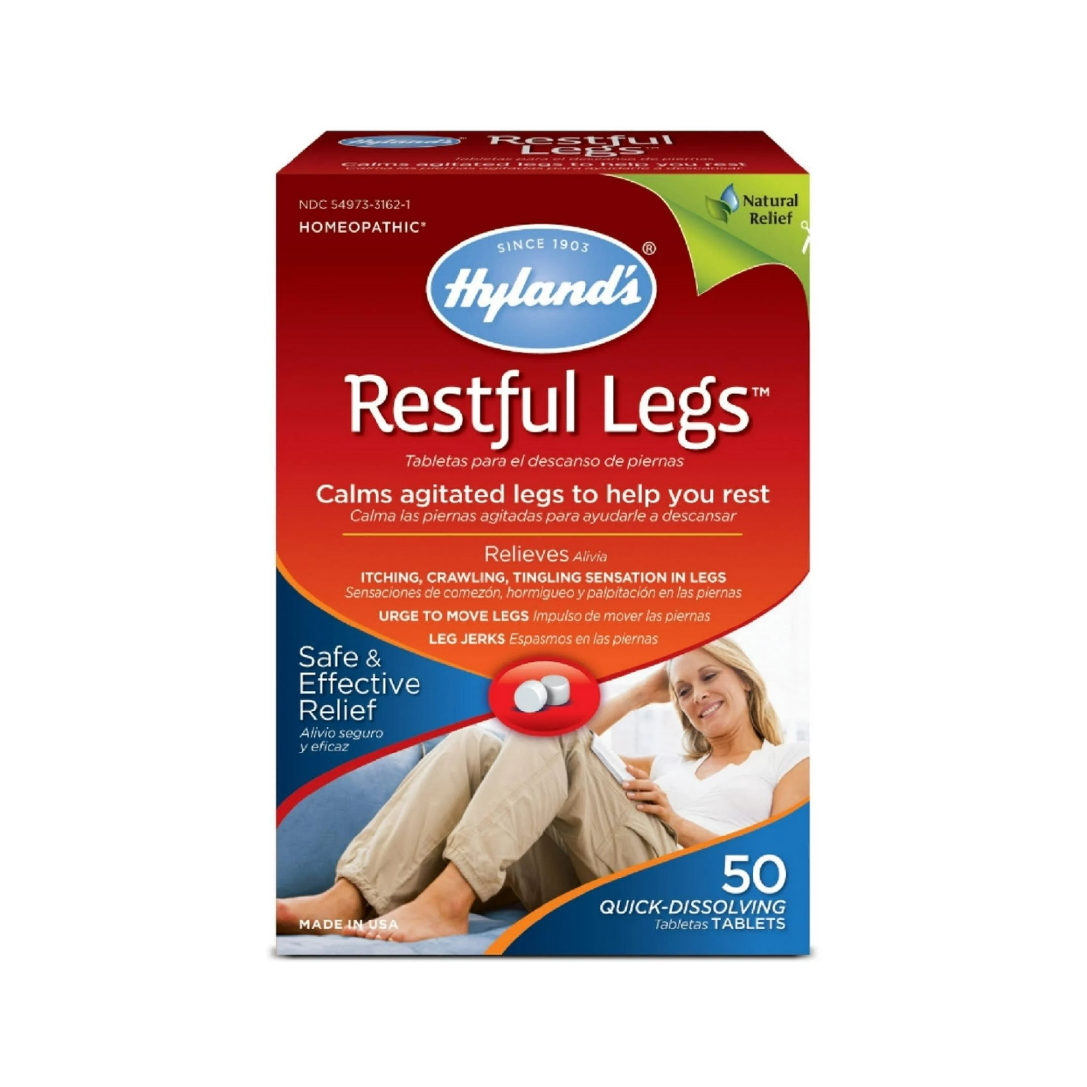 Hyland's Restful Legs Homeopathic Quick Dissolving Tablets 50 Ea Box