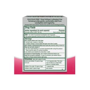 Dulcolax Stool Softener, 100 Mg, Pink, Softgels
