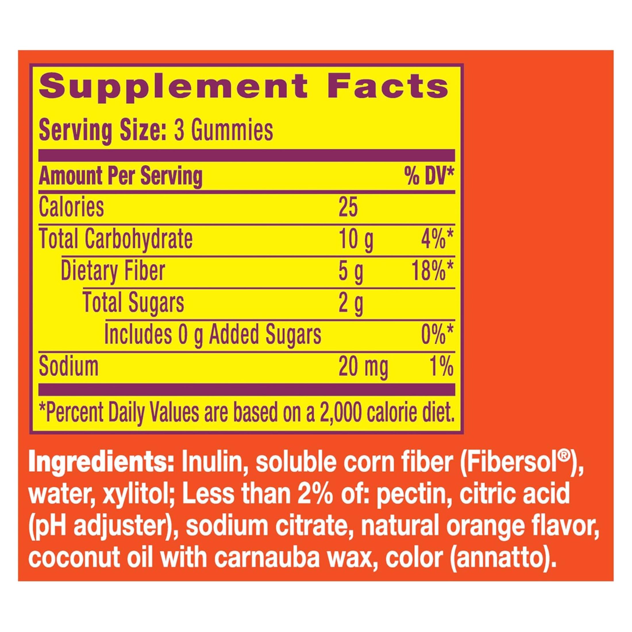 Metamucil Fiber Supplement Gummies, Sugar Free Orange Flavor
