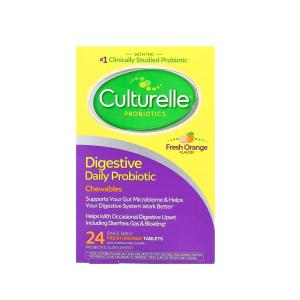 Culturelle Digestive Health, Daily Probiotic, Adult Chewable, Orange, 24ct
