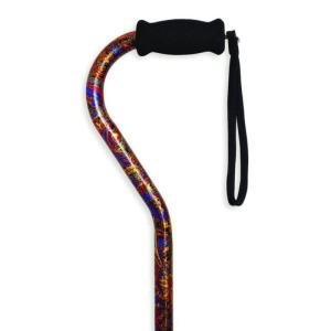 Alex Orthopedic Offset Handle Aluminum Cane, Paisley