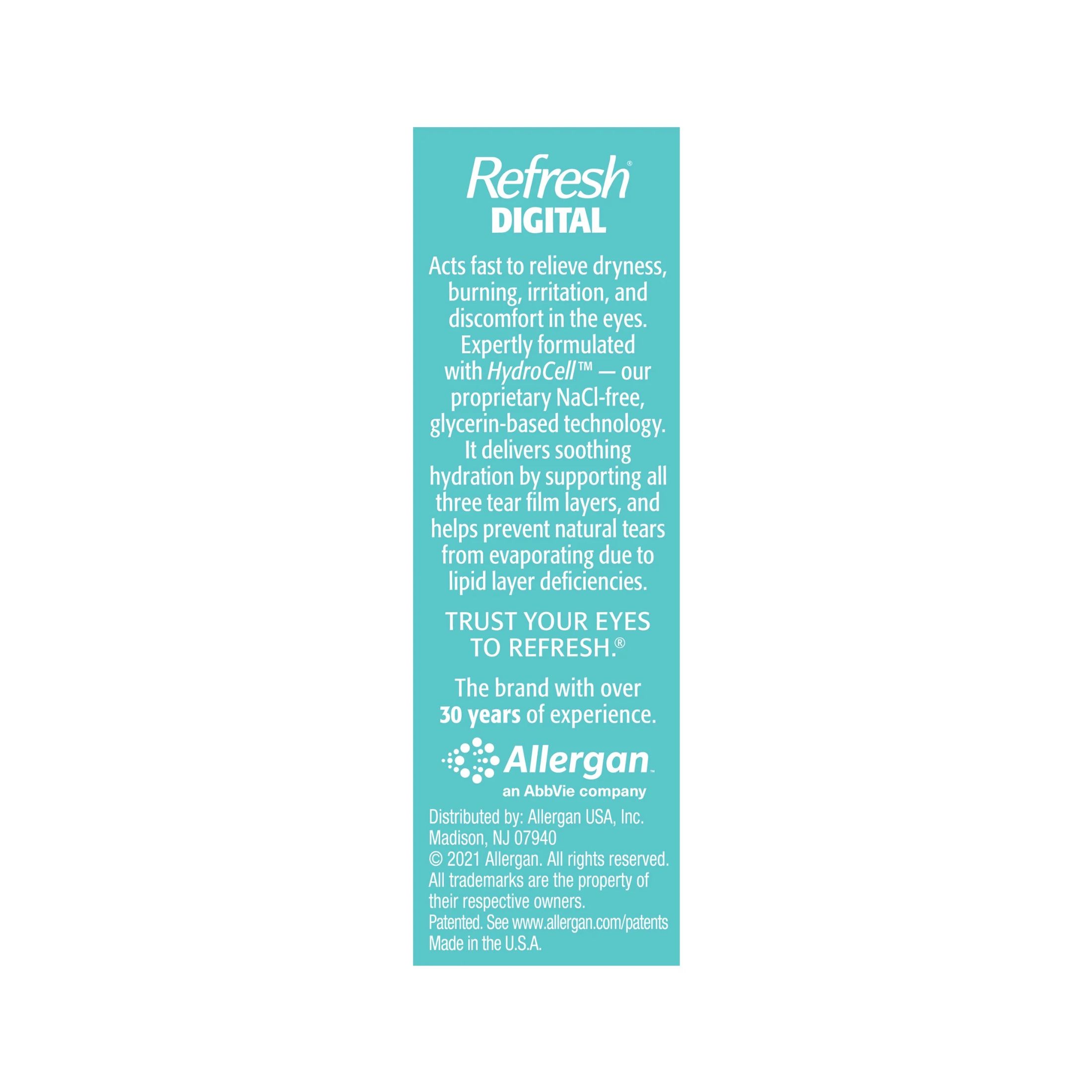 Refresh Digital Lubricant Eye Drops Preserved Tears, 0.33 Fl Oz (10 mL)