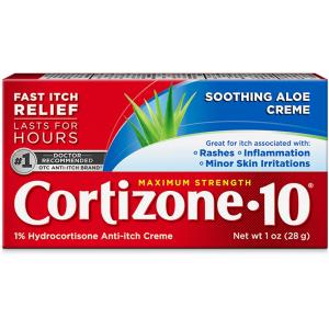 Cortizone 10 Maximum Strength Soothing Aloe Anti-Itch Cream, 1% Hydrocortisone, 1 Oz