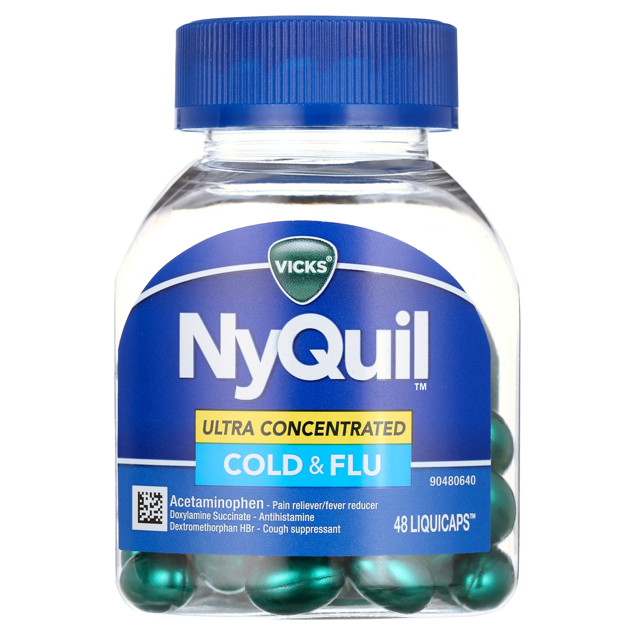 Vicks Cold & Flu, Ultra Concentrated, Max Strength, Liquicaps