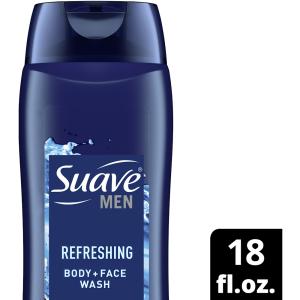 Suave Men Body + Face Wash, Cedarwood + Mandarin, Refreshing 18 Fl Oz