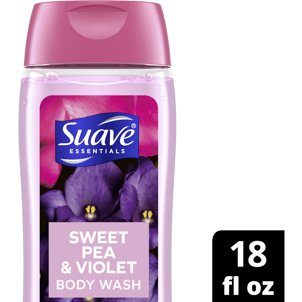 Suave Essentials Sweet Pea & Violet Gentle Body Wash, 18 Fl Oz