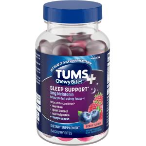 Tums Heartburn And Sleep Support With 5mg Melatonin Chewable Tablets - Berry Fusion