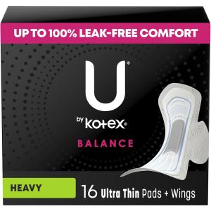 U by Kotex Pads + Wings, Ultra Thin, Heavy