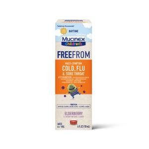 Mucinex Cold, Flu & Sore Throat, Multi-Symptom, Daytime, Elderberry & Cherry