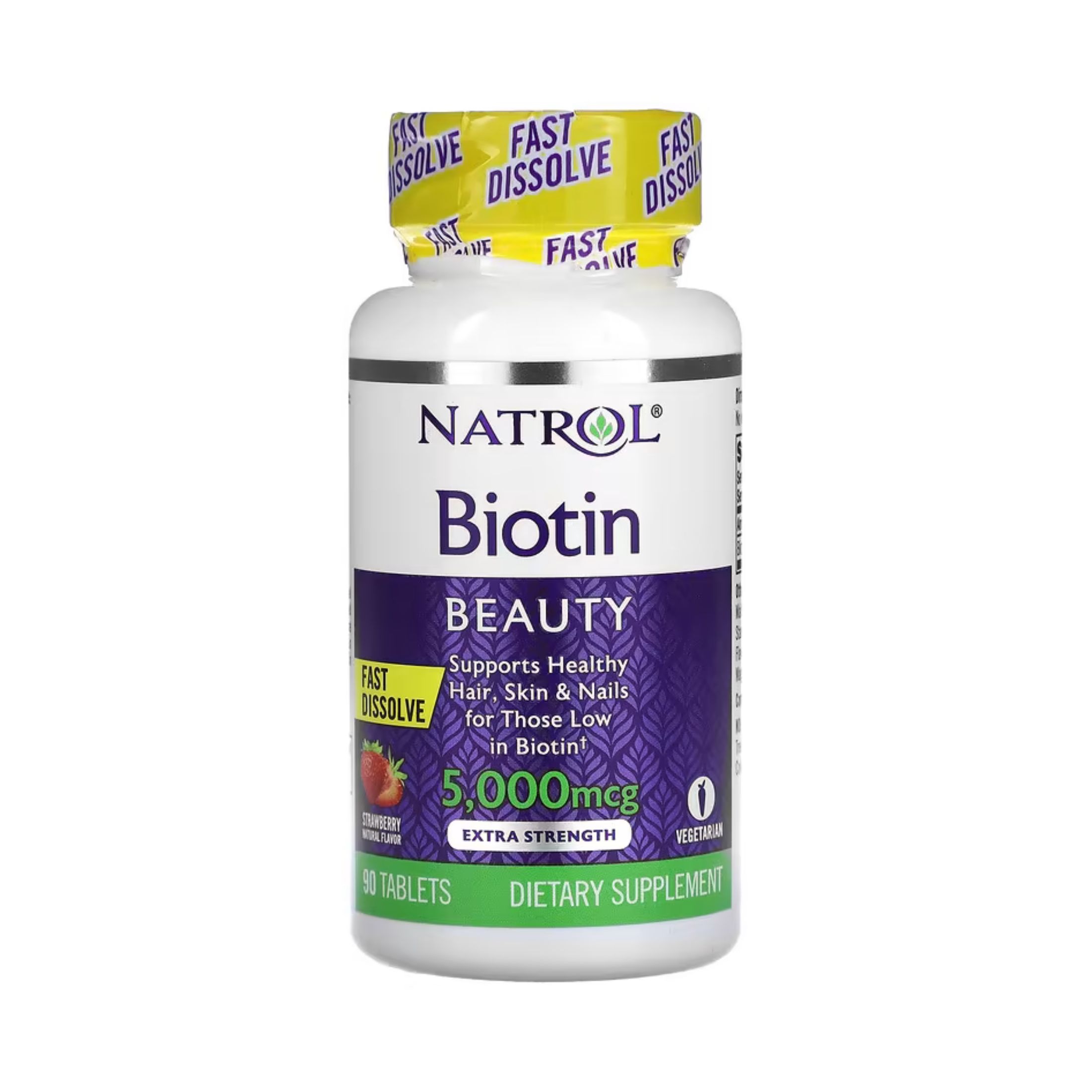 Natrol Biotin 5000 Mcg Fast Dissolve Tablets Strawberry