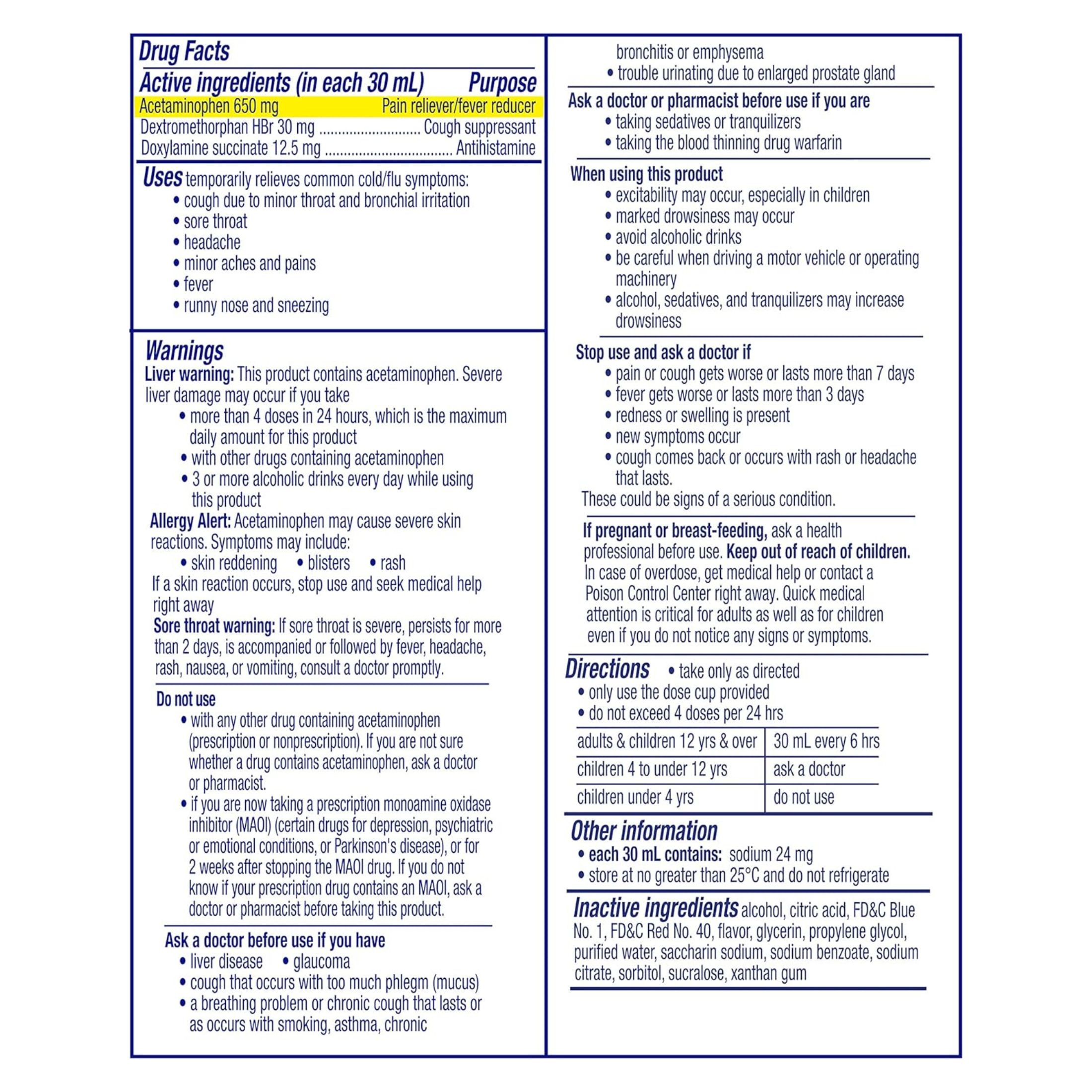Vicks NyQuil SEVERE Honey Cold And Flu Medicine, 8 Oz, Maximum Strength, Relieves Cough, Sore Throat, Fever, Congestion