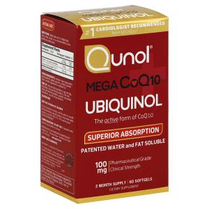 Qunol Mega CoQ10 Ubiquinol, 100 Mg, 60 Softgels