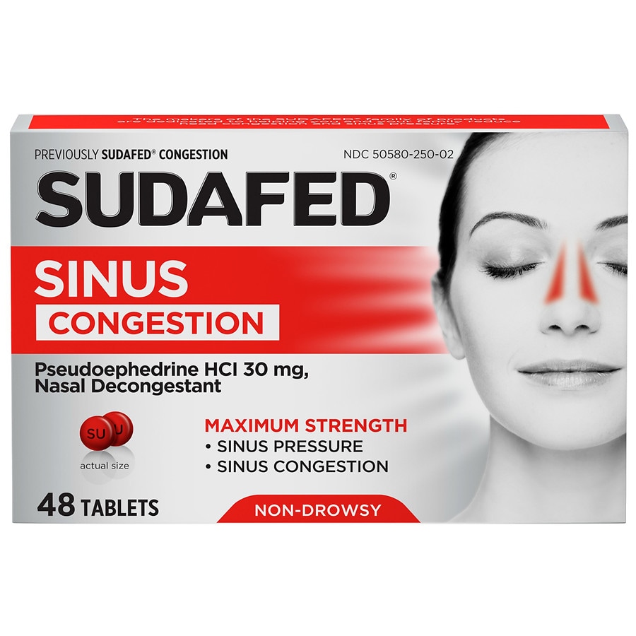 Sudafed Sinus Congestion Maximum Strength Nasal Decongestant Tablets