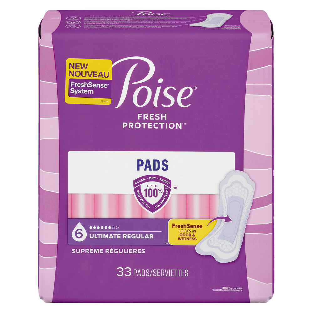 Poise Regular Length Ultimate Absorbency Incontinence Pads