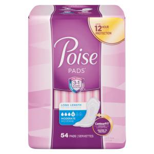 Poise Moderate Absorbency Long Length Postpartum Incontinence Pads