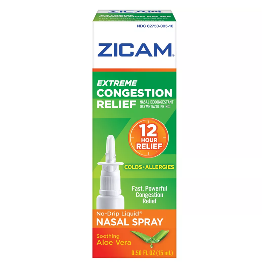 Zicam Extreme Congestion Relief, No Drip Liquid Nasal Spray, Soothing Aloe Vera, 0.5 Fl Oz (15 Ml)
