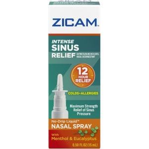 Zicam Nasal Spray, Intense Sinus Relief, No Drip Liquid, Cooling Menthol & Eucalyptus 0.5 Fl Oz