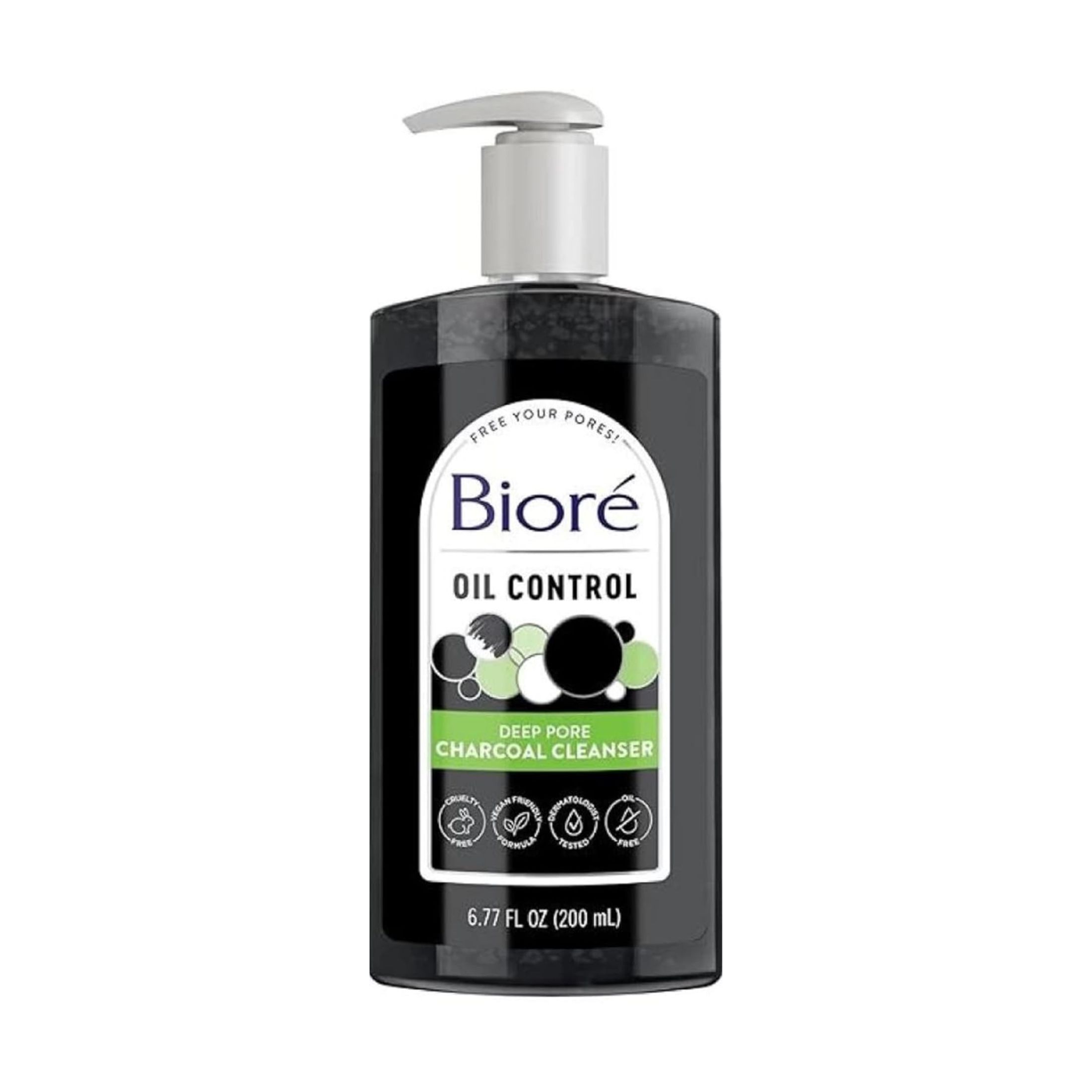 Biore Deep Pore Charcoal Cleanser For Oily Skin, 6.77 Fl Oz