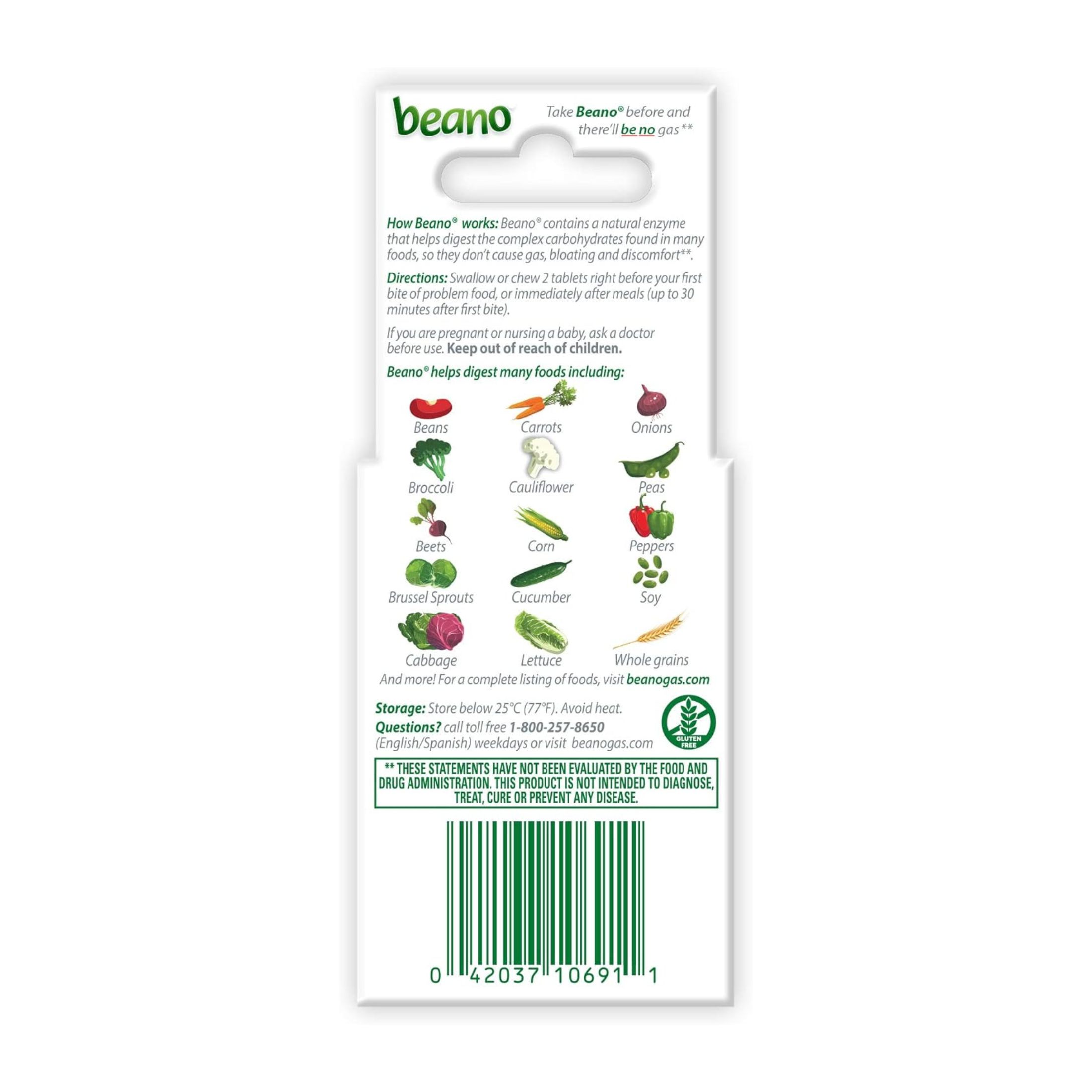 Beano To Go Food Enzyme Dietary Supplement Tablets
