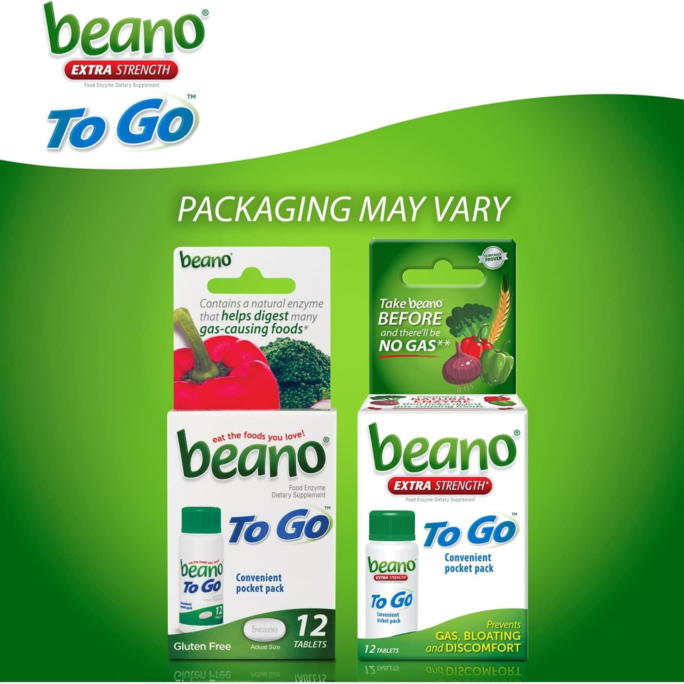 Beano To Go Food Enzyme Dietary Supplement Tablets