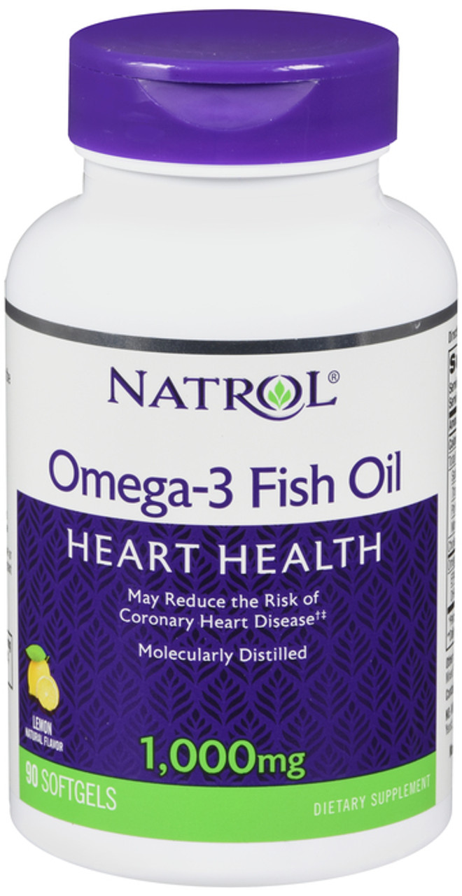 Natrol Omega-3 Fish Oil 1000 Mg, Lemon Flavor, 90 Softgels