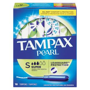 Tampax Pearl Tampons Super Absorbency With Bpa Free Plastic Applicator And Leak Guard Braid, Unscented