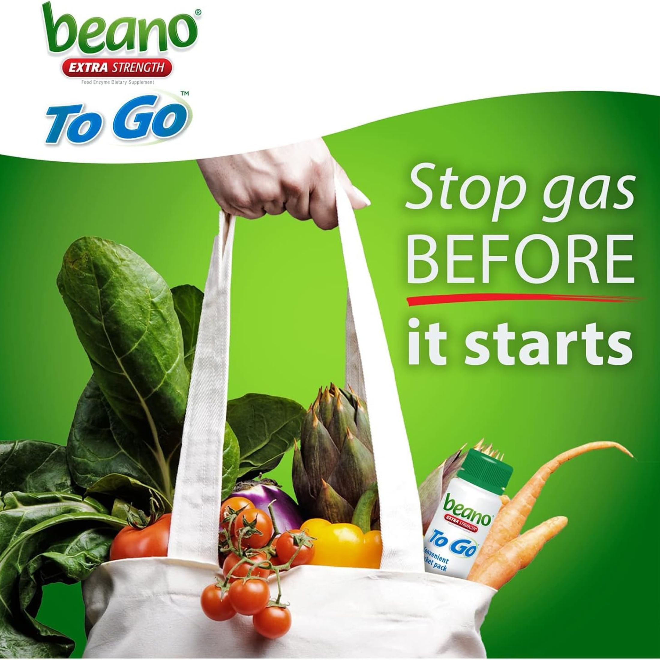 Beano To Go Food Enzyme Dietary Supplement Tablets