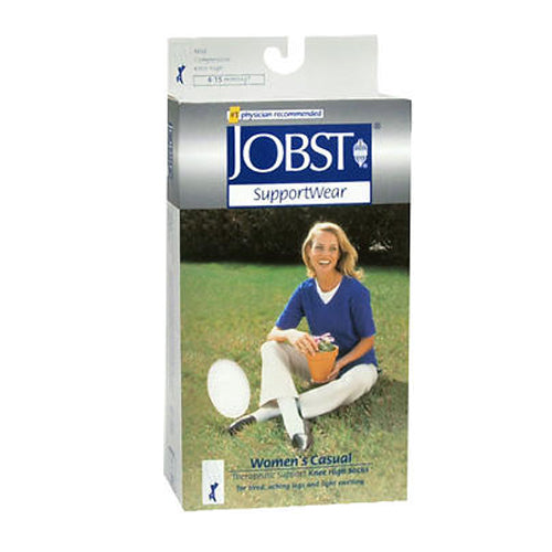 Jobst Womens Casual Sock 8-15 mmHg White Shoe Size 7-9 1 Pr