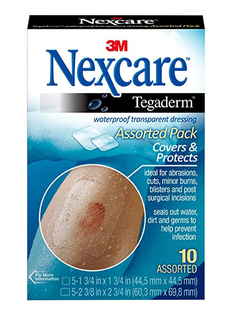 Nexcare Tegaderm Waterproof Transparent Dressing - 10 Assorted