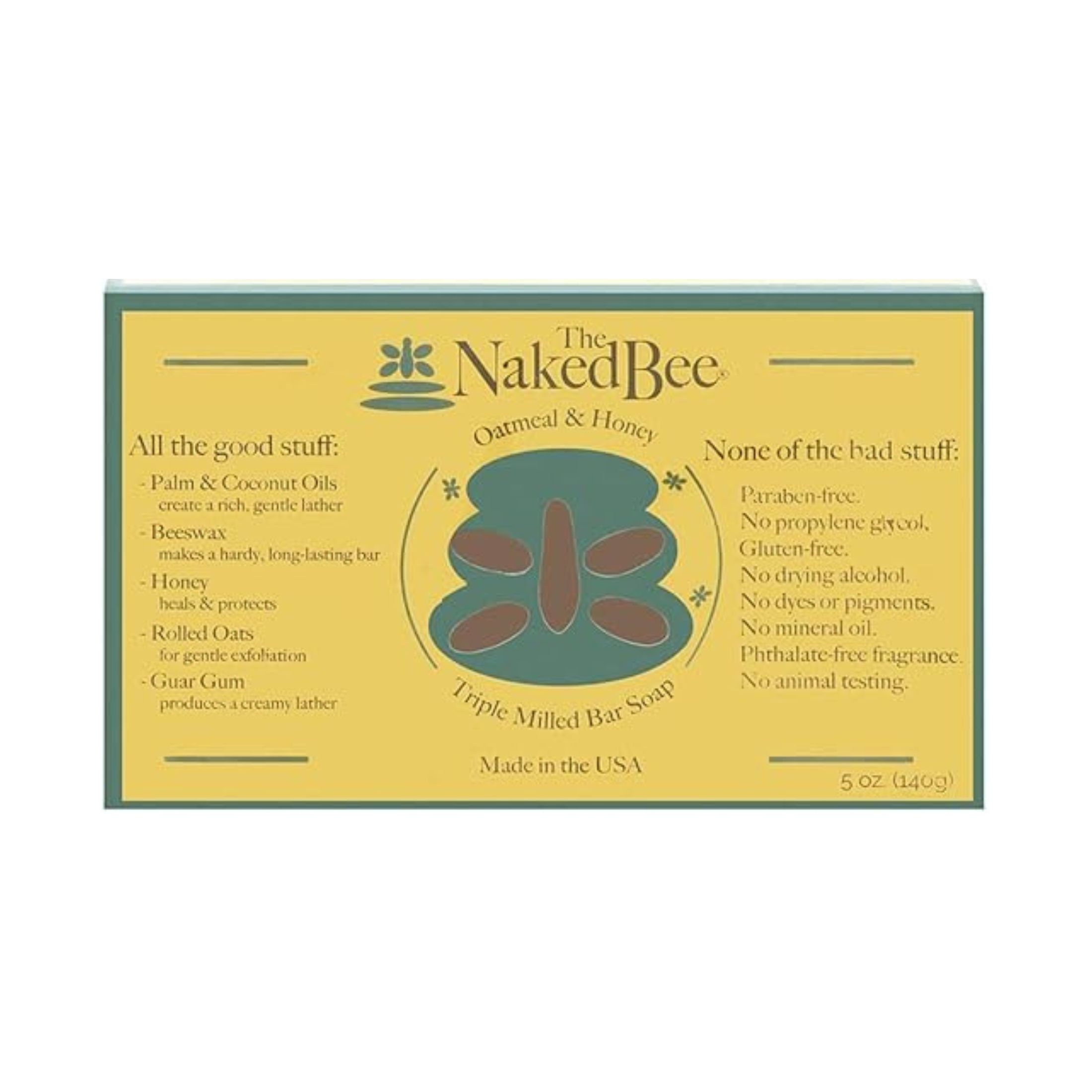 The Naked Bee 5 Oz Orange Blossom Honey Triple Milled Bar Soap