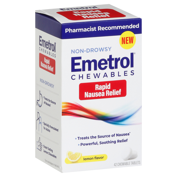 Emetrol Nausea Relief Rapid, Lemon Flavor Tablets