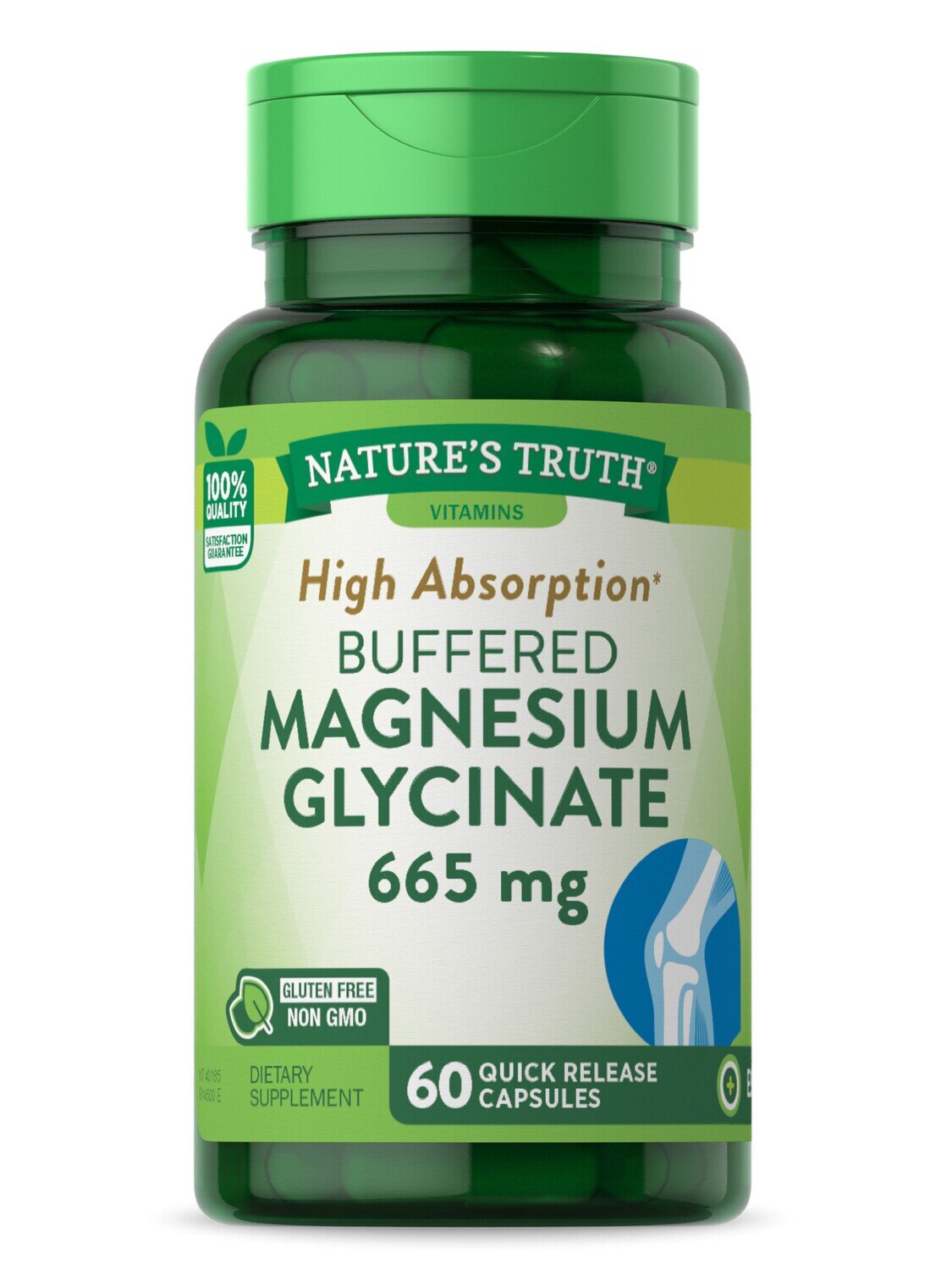 Nature's Truth Quick Release Capsules Superior Absorption Chelated Magnesium Glycinate