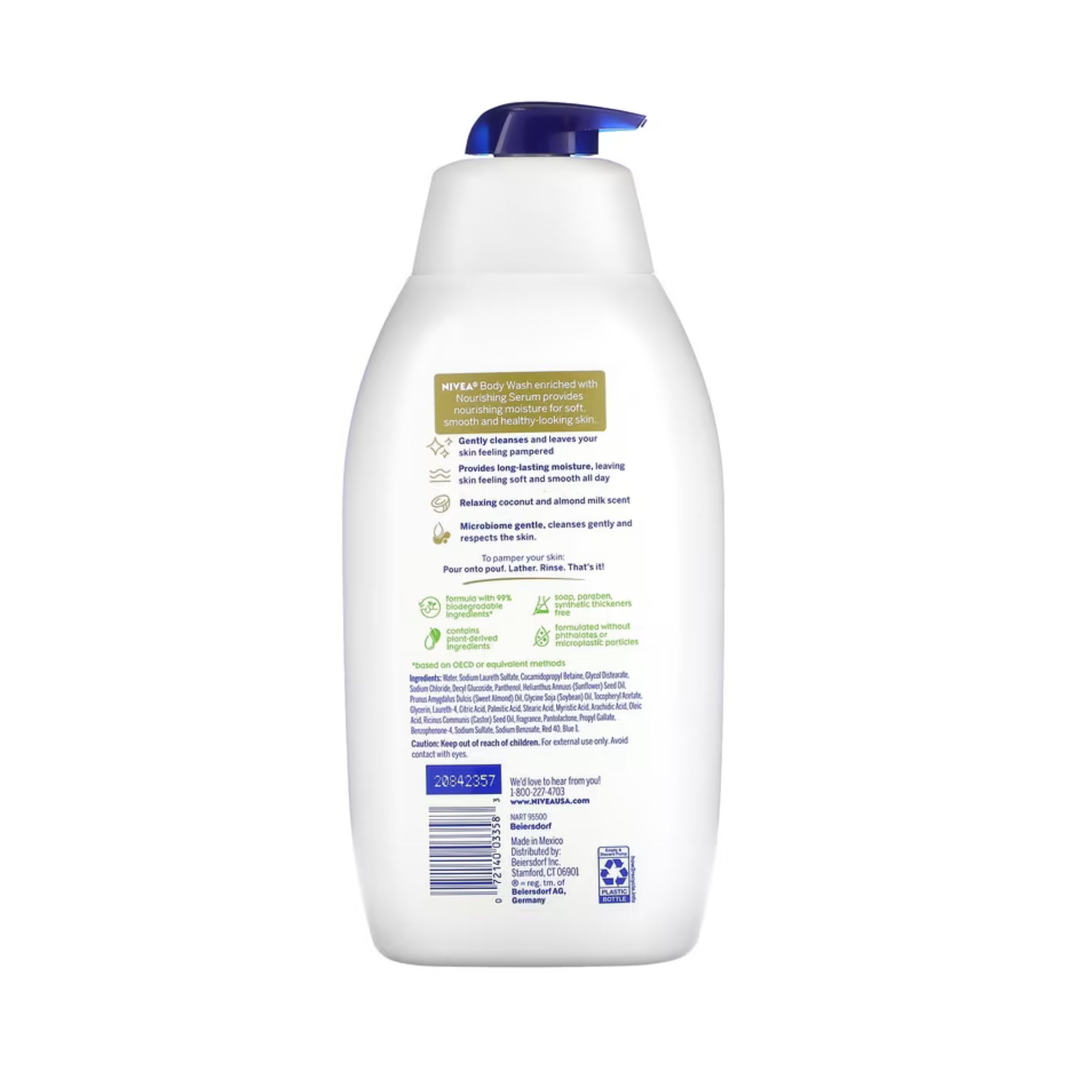Nivea Coconut & Almond Milk Pampering Body Wash 20 Fl Oz