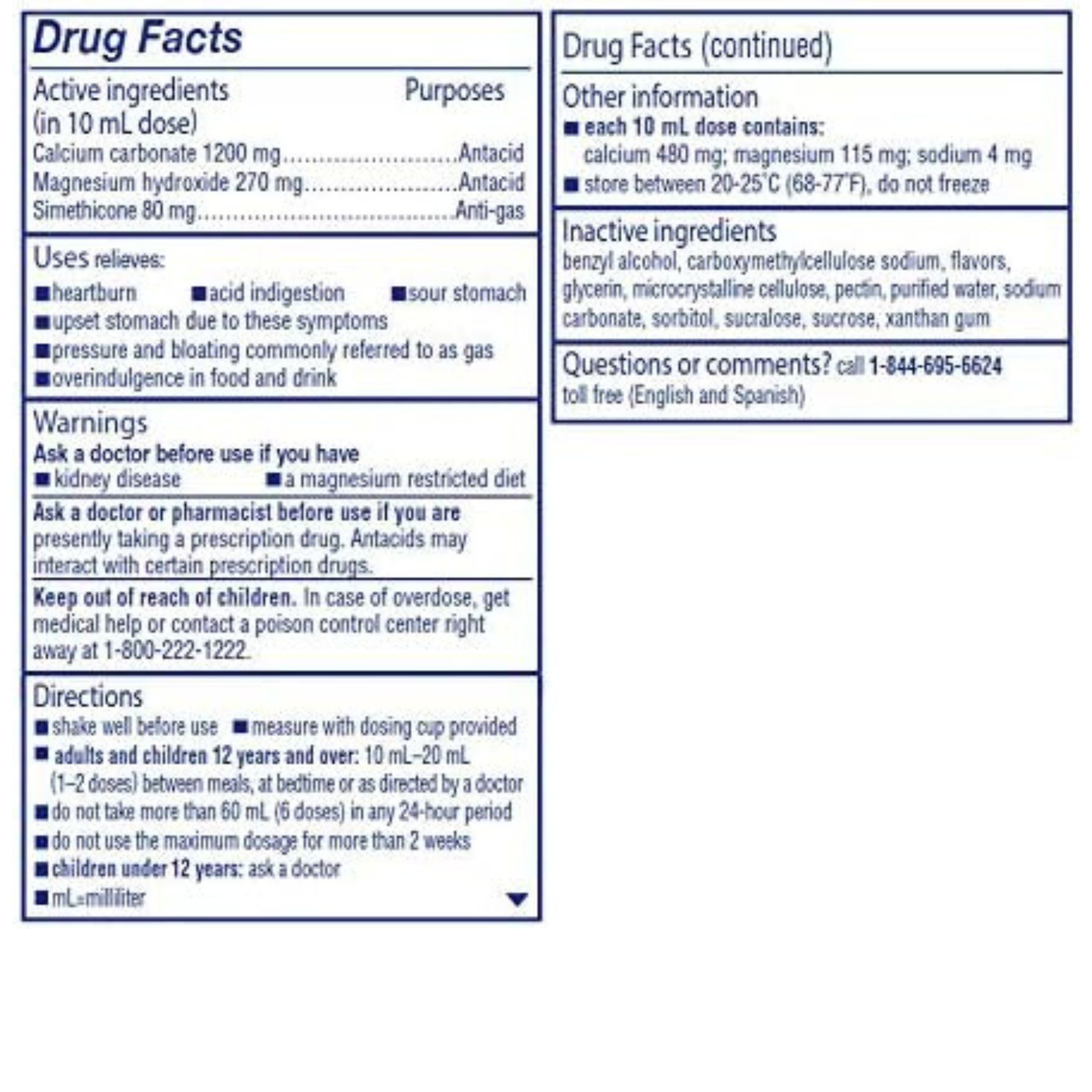 Mylanta Coat & Cool Liquid Antacid + Anti-Gas Chocolate Mint Flavor Gas Relief Over-the-Counter Medicines 12oz