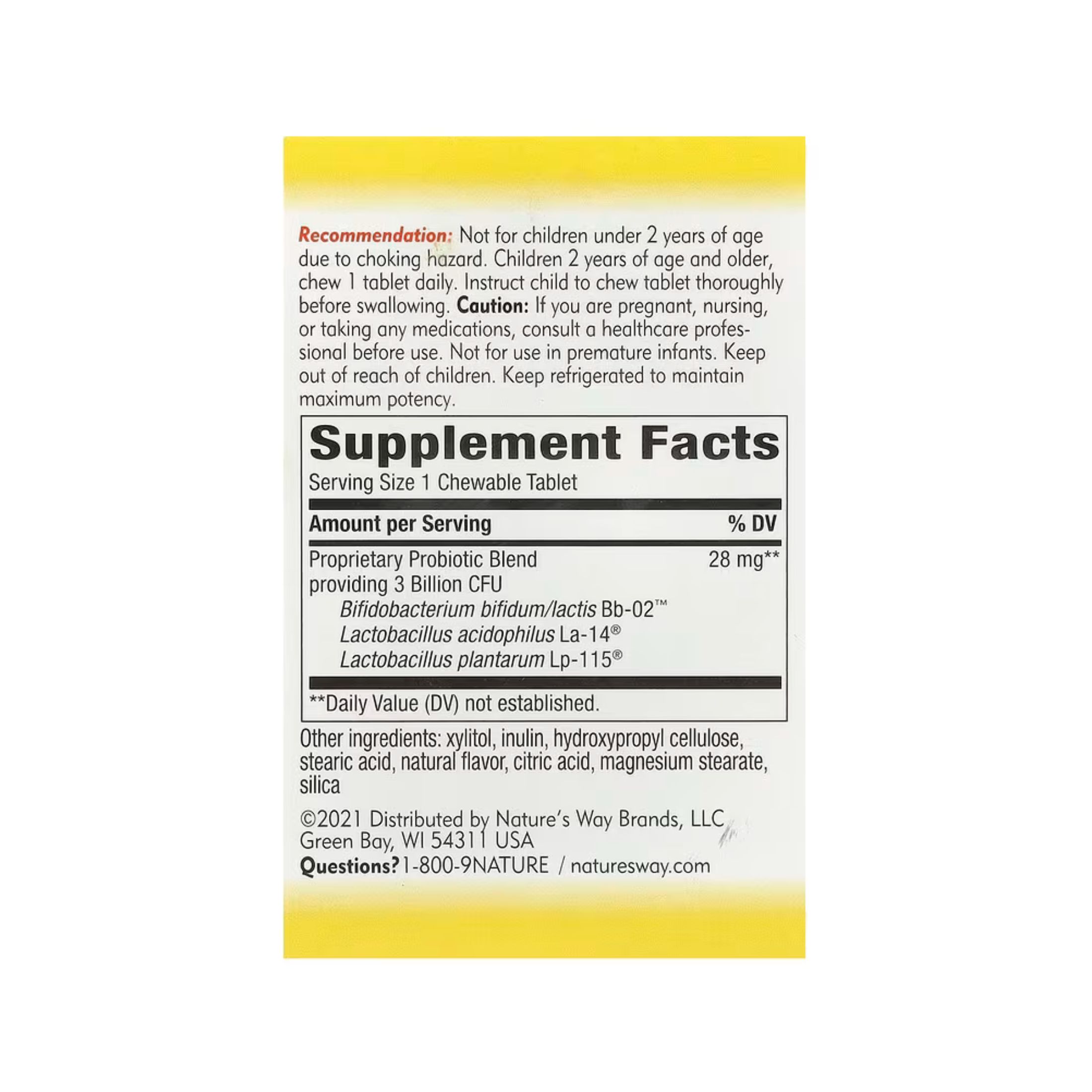 Nature's Way Primadophilus Kids Orange Chewable Tablets