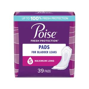 Poise Incontinence Pads For Women, 5 Drop, Maximum Absorbency