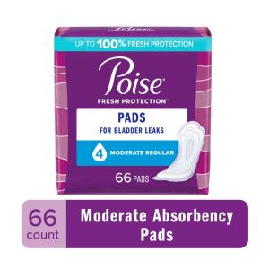 Poise Regular Length Moderate Absorbency Incontinence Pads