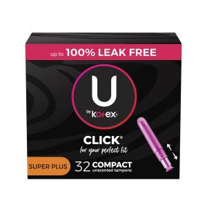 U by Kotex Click Compact Tampons Super Plus Absorbency Unscented