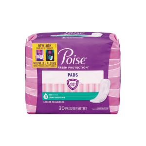 Poise Ultra Thin Incontinence Pads Light Absorbency Regular