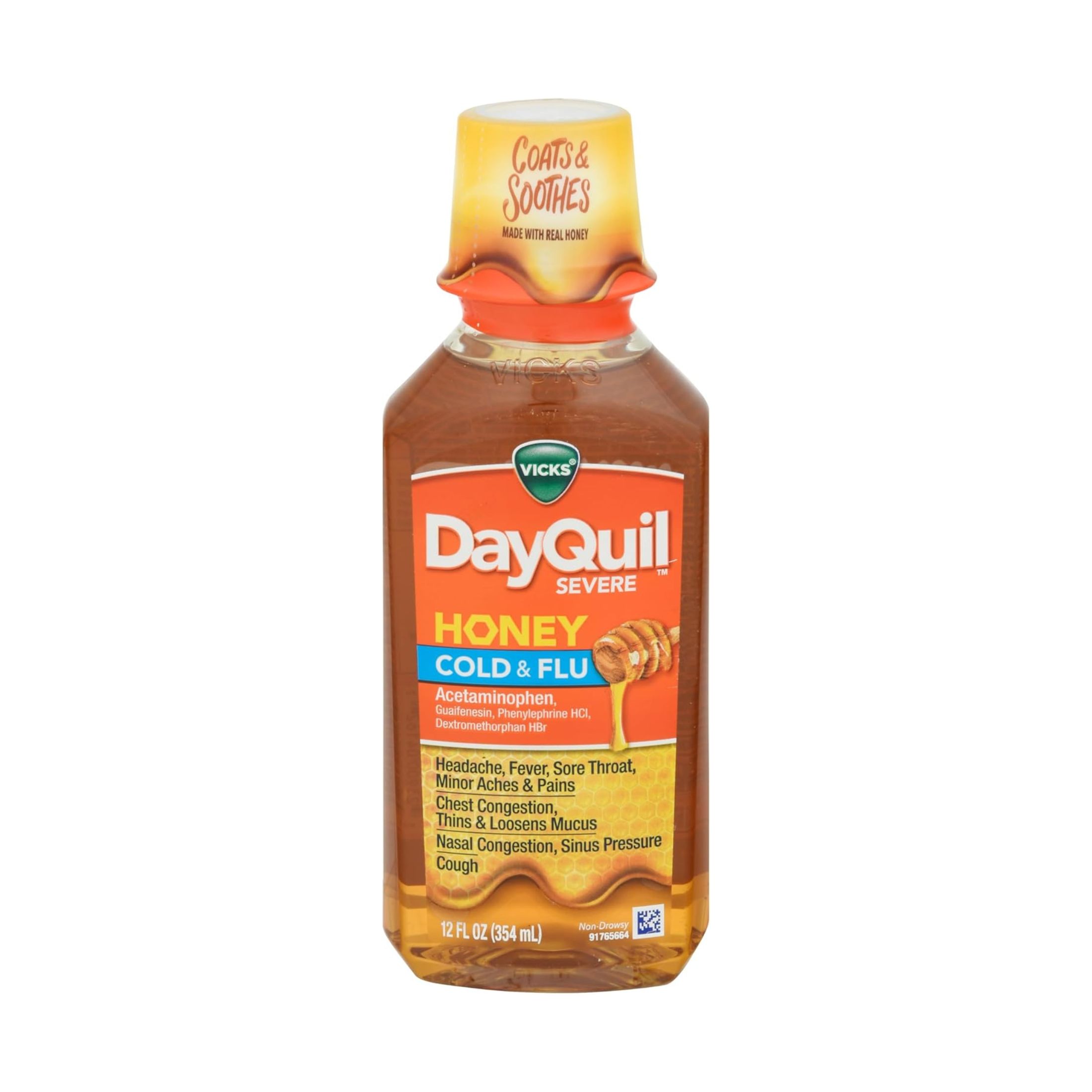 Vicks DayQuil Severe Cold & Flu Medicine Maximum Strength Honey - 12 Fl Oz