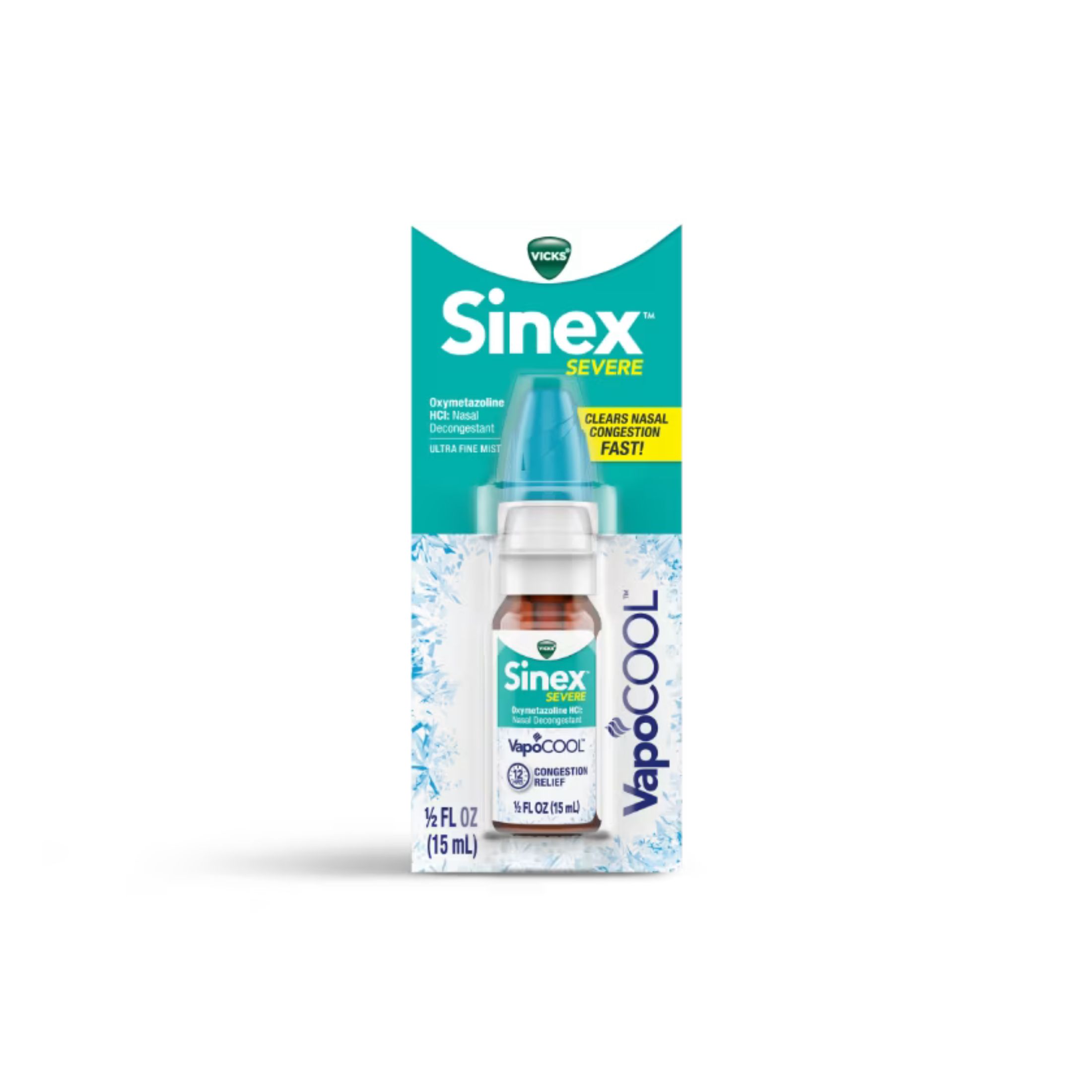 Vicks Sinex SEVERE Ultra Fine Nasal Mist With VapoCOOL. Max Strength Congestion Relief: Works In Seconds, Lasts 12 Hours, 0.5 Fl Oz
