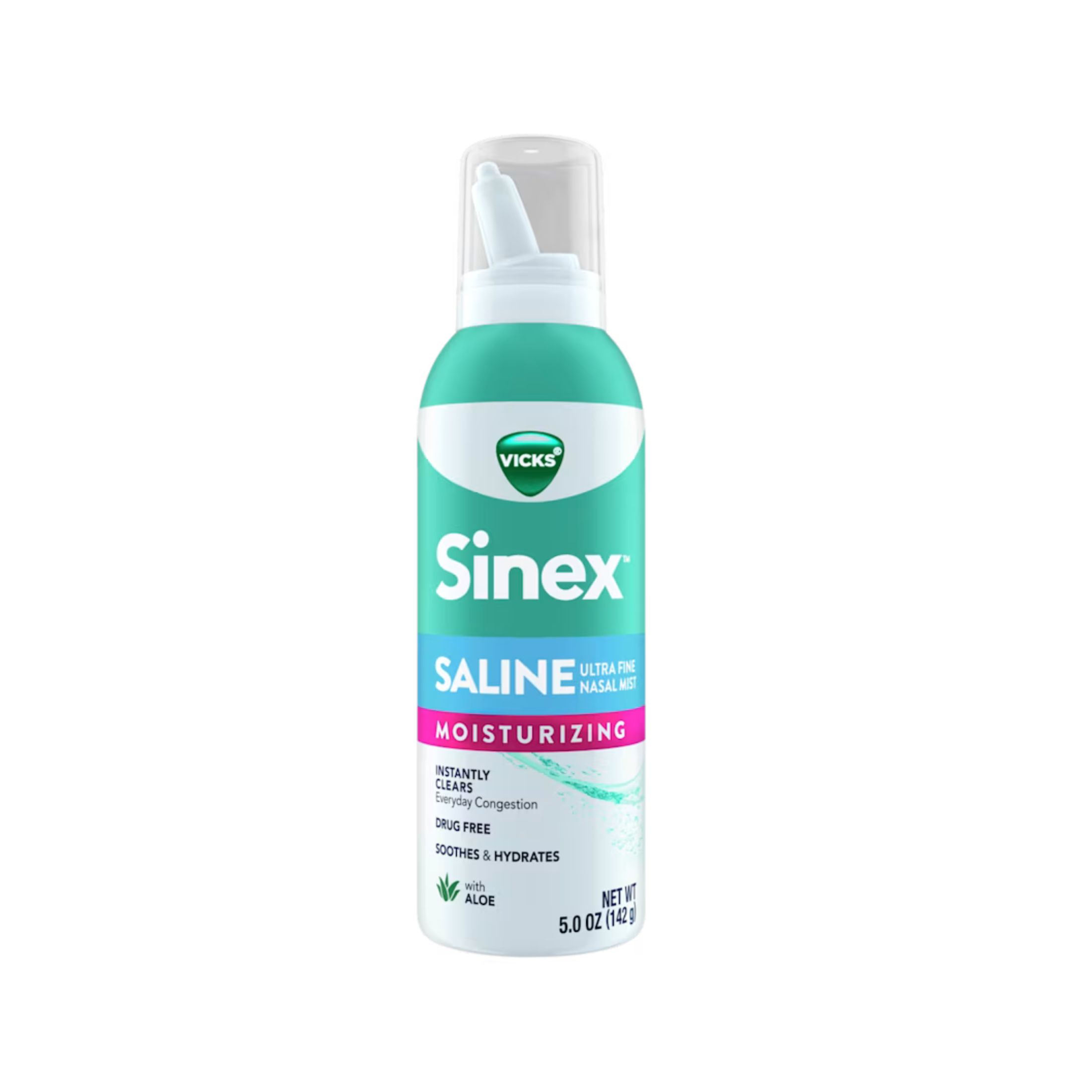 Vicks Sinex Saline Ultra Fine Nasal Mist Spray With Aloe, 5 Oz